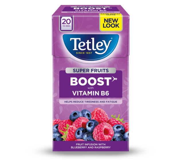 Tetley Super Fruits Boost Blueberry & Raspberry - 20s